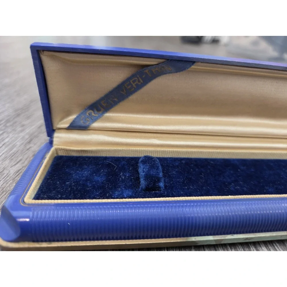 Vintage 1930's 40's Gruen PRECISION Blue Presentation Box Case Only